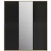 Image de Armoire 3 portes effet bois noir mat avec miroir central