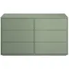 Image de Commode 6 tiroirs effet bois couleur vert arcilla