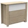 Image de Commode 3 tiroirs couleur bois et blanc