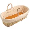 Image de Couffin bébé en fibres naturelles avec habillage tissu
