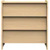 Image de Commode 3 tiroirs façades inclinées en bois décor chêne miel