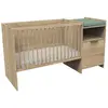 Image de Lit bébé combiné évolutif avec porte décor chêne doré
