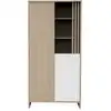 Image de Armoire 2 portes et 1 niche avec claustra en bois décor chêne suave