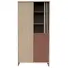 Image de Armoire 2 portes et 1 niche avec claustra en bois décor chêne suave