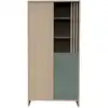 Image de Armoire 2 portes et 1 niche avec claustra en bois décor chêne suave