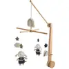 Image de Mobile musical en bois avec jouets en coton