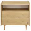 Image de Commode 2 tiroirs et 1 niche pieds bois et poignées métal