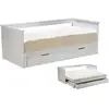 Image de Banquette extensible avec sommier et tiroir, blanc, 90x190 cm