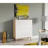Image de Meuble de rangement home 4 portes / décor blanc et chêne blanchi