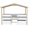 Image de Lit cabane avec 2 tiroirs blanc et bois clair, 90x200 cm
