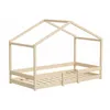 Image de Lit cabane + sommier, naturel, 90x190