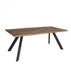 Image de Table à manger plateau en décor chêne et piétement métal, l 180