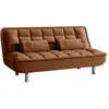 Image de Canapé convertible microfibre 3 places marron