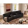 Image de Canapé relaxation cuir 3 places noir