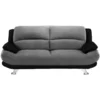 Image de Canapé fixe microfibre 3 places noir}