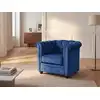 Image de Fauteuil droit velours bleu roi