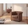 Image de Fauteuil droit microfibre marron