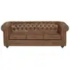 Image de Canapé fixe microfibre 3 places marron