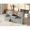 Image de Canapé relaxation cuir 3 places gris clair
