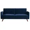 Image de Canapé convertible velours 3 places bleu nuit