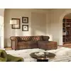 Image de Canapé d'angle microfibre 4 places marron