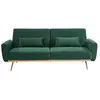 Image de Canapé convertible velours 3 places vert sapin