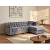 Image de Canapé d'angle velours 4 places gris anthracite