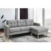 Image de Canapé d'angle polyester 4 places gris