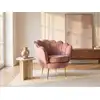 Image de Fauteuil droit velours rose