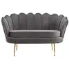 Image de Canapé fixe velours 2 places gris anthracite