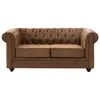 Image de Canapé fixe microfibre 2 places marron
