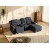 Image de Canapé d'angle polyester 4 places gris anthracite