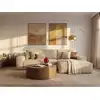 Image de Canapé d'angle velours 4 places beige