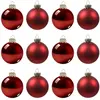 Image de Set de 12 boules de noel en verre rouge D6