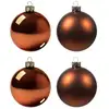 Image de Set de 4 boules de noel en verre marron chocolat D8
