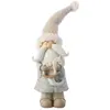 Image de Figurine père noël décorative artificielle gris et marron taupe H28