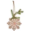 Image de Suspension de noël flocon avec pin en bois beige et marron H20