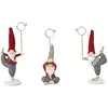 Image de Set de 3 porte-bougies père-noël yoga en résine rouge et gris H10