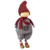 Image de Figurine de noël garçon debout en résine rouge et grise H33