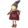 Image de Figurine de noël fillette debout en résine rouge et grise H33