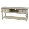 Image de Meuble tv bas en bois 2 tiroirs 1 niche et 1 tablette blanc