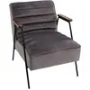 Image de Fauteuil relax en velours et métal noir gris