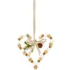 Image de Suspension de noël décorative coeurs en bois marron vert et beige H14