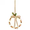 Image de Suspension de noël décorative cercle en bois beige et marron D10