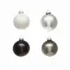 Image de Set de 12 boules de noël décoratives en verre gris et blanc D6