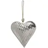 Image de Suspension de noël décorative coeur en métal argentée H15