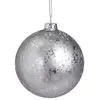 Image de Boule de noël décorative pailletée et mat en verre gris D10