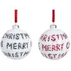 Image de Set de 2 boules de noël décoratives en verre rouge et noir D8
