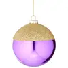 Image de Boule de noël décorative bicolore en verre violet et doré D10