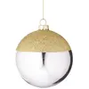 Image de Boule de noël décorative bicolore en verre argenté et doré D10